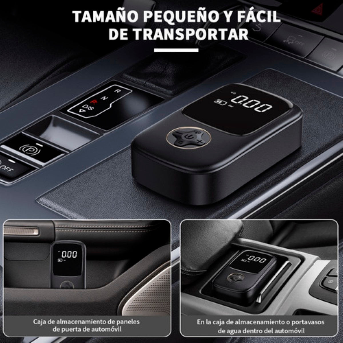 Inflador Portátil 4000mAh Auto Moto Bicicleta Power Bank LCD LED-Infladores-Multishop Uruguay