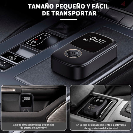 Inflador Portátil 4000mAh Auto Moto Bicicleta Power Bank LCD LED-Infladores-Multishop Uruguay