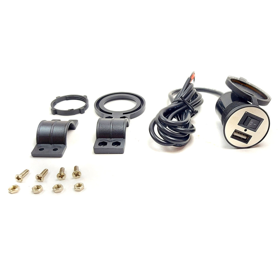 Interruptor Luces Universal Para Motos Con Puerto Usb-Accesorios Motos-Multishop Uruguay