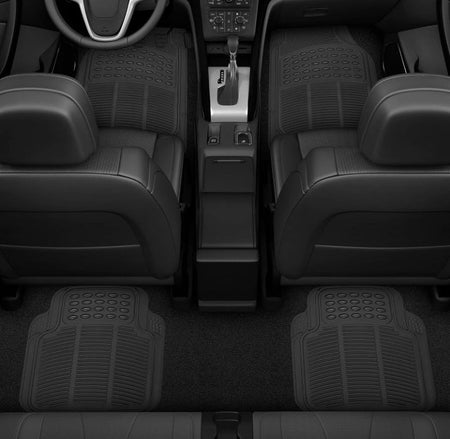 Juego Alfombras para autos en goma Universal 4 piezas flex-Alfombras Universales-Multishop Uruguay