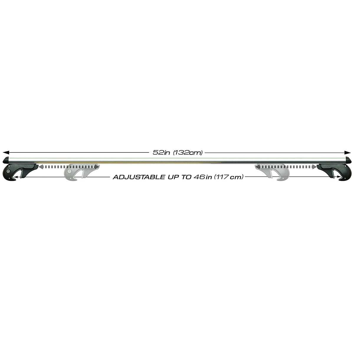 Juego Barras Techo Aluminio Para Barras Longitudinales con llave-Barras Techo-Multishop Uruguay