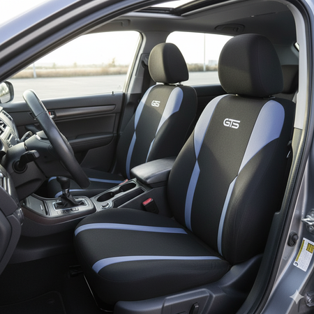 Juego Cubreasientos Auto Tela Universal 9 Piezas - Gris, Roja, Azul o Negra-Cubreasientos Universales-Multishop Uruguay