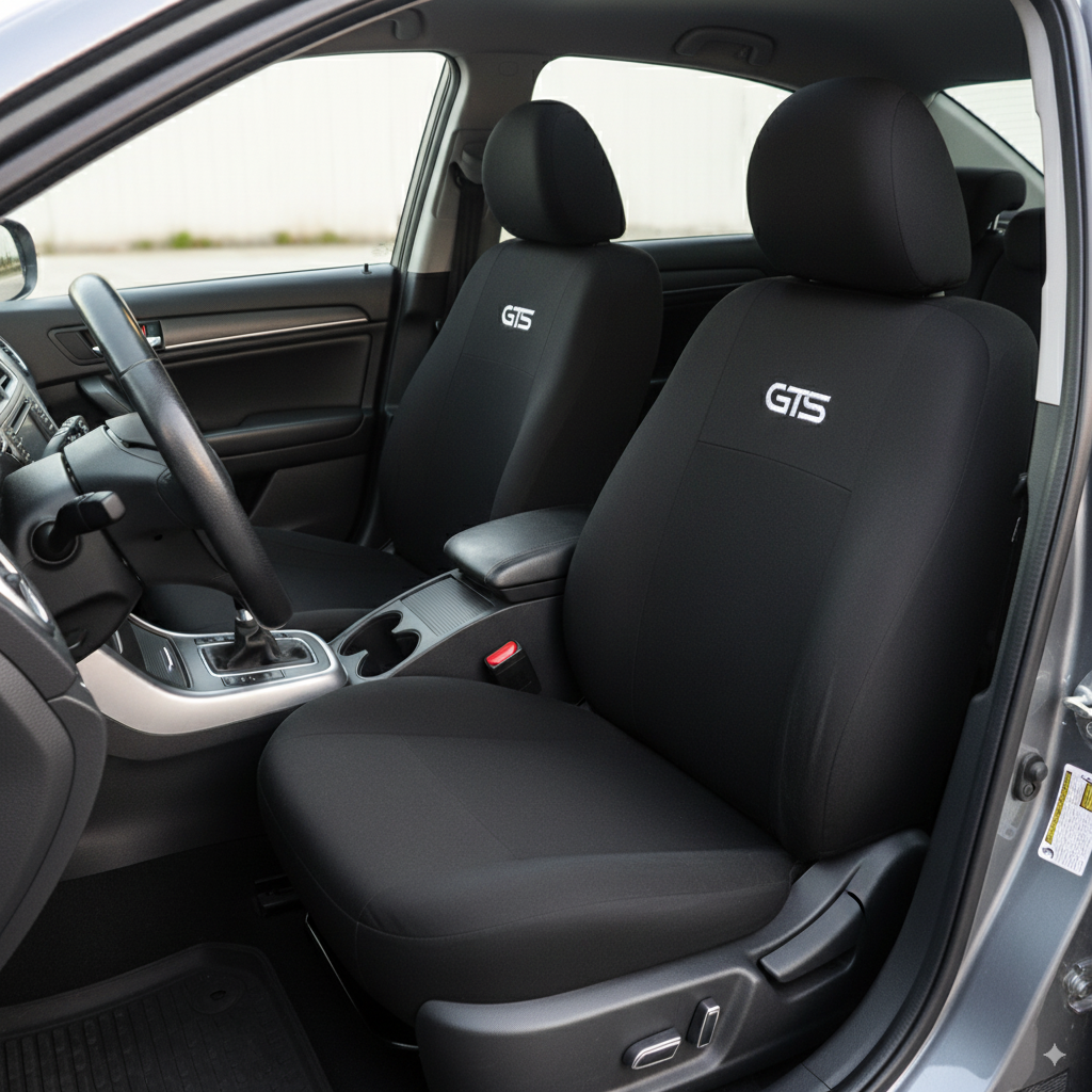 Juego Cubreasientos Auto Tela Universal 9 Piezas - Gris, Roja, Azul o Negra-Cubreasientos Universales-Multishop Uruguay