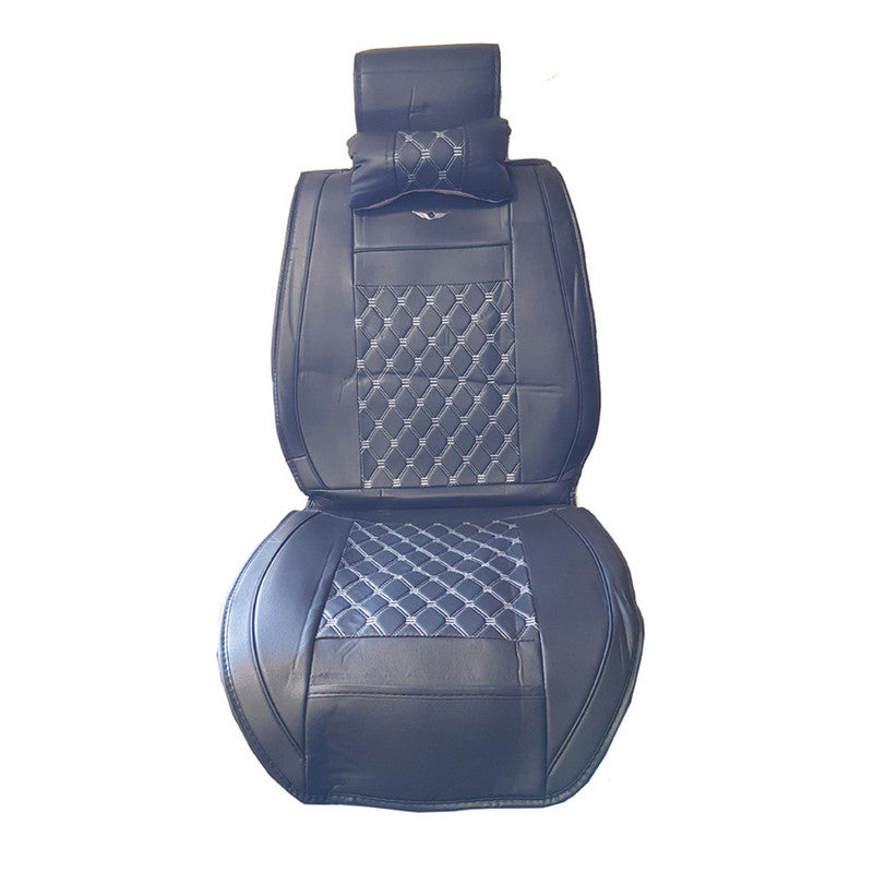 Juego Cubreasientos para auto Eco Cuero Negro Hilo Blanco-Cubreasientos Universales-Multishop Uruguay