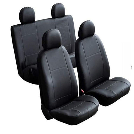 Juego Cubreasientos para auto Eco Cuero Negro-Cubreasientos Universales-Multishop Uruguay