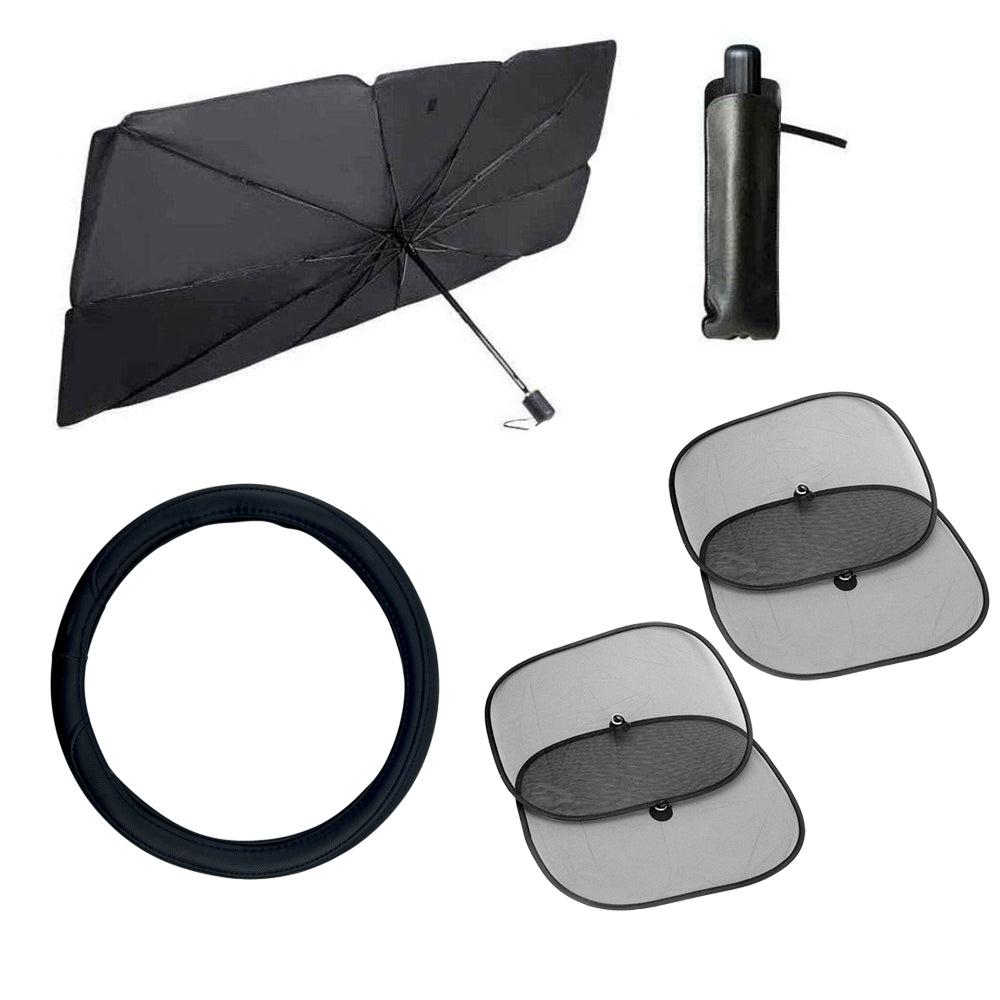 Kit 1 Parasol Paraguas + 1 Cubrevolante + 4 Cortinas-Multishop Uruguay