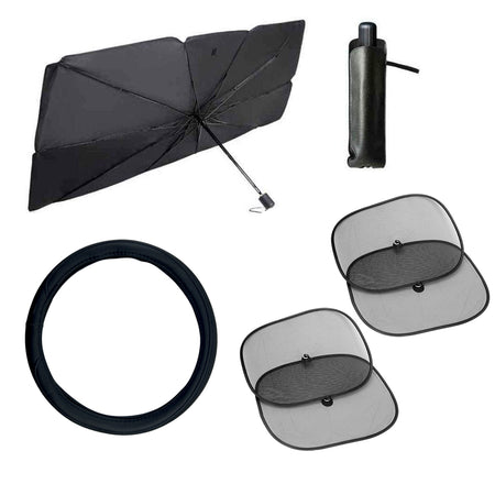 Kit 1 Parasol Paraguas + 1 Cubrevolante + 4 Cortinas-Multishop Uruguay