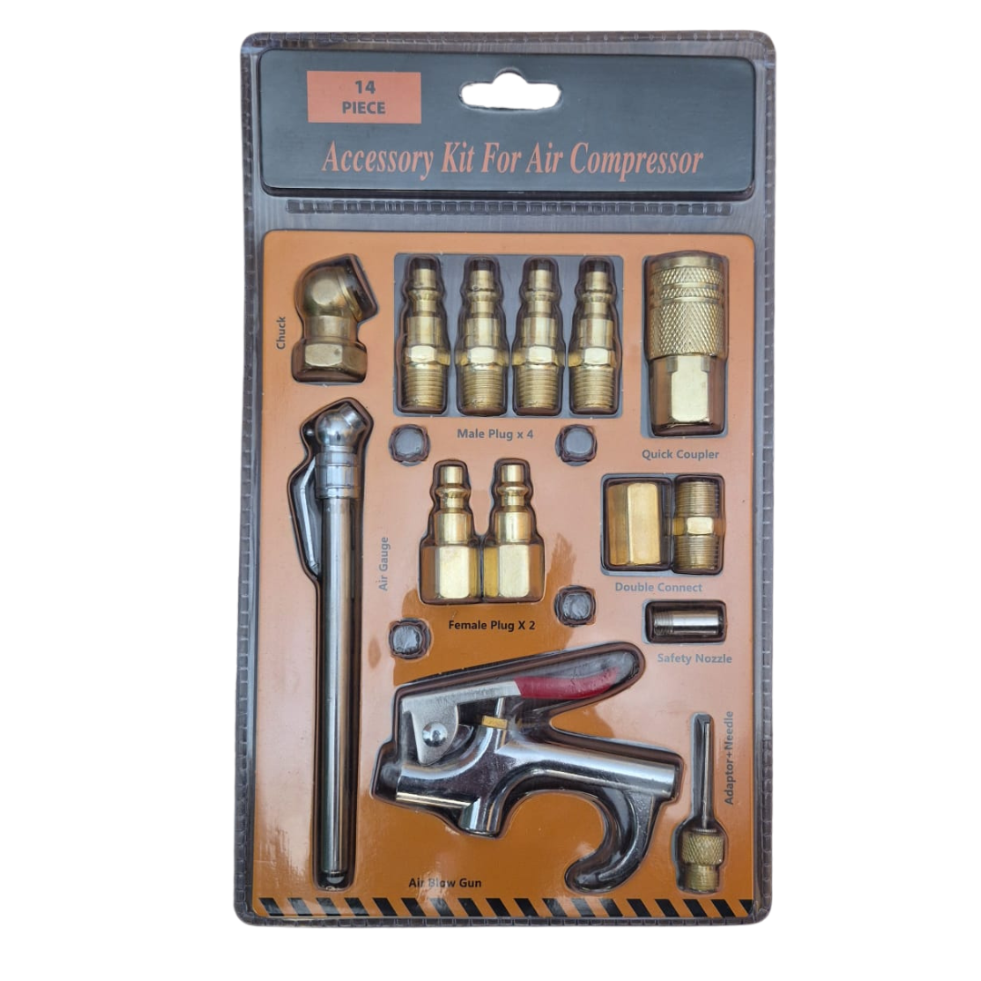 Kit Accesorios para Compresor 14 Piezas 1/4 NPT-Accesorios-Multishop Uruguay