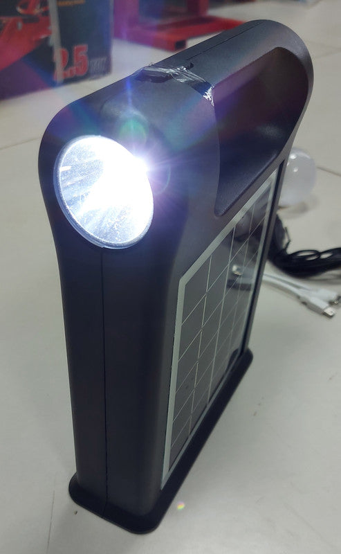 Kit Faro Led + 2 Lamparas Con Panel Solar-Faro Solar-Multishop Uruguay