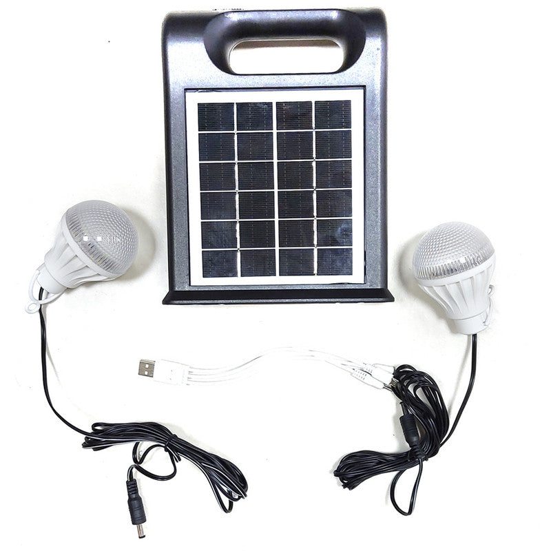 Kit Faro Led + 2 Lamparas Con Panel Solar-Faro Solar-Multishop Uruguay