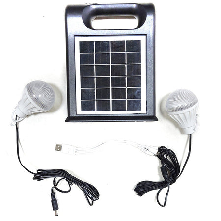 Kit Faro Led + 2 Lamparas Con Panel Solar-Faro Solar-Multishop Uruguay