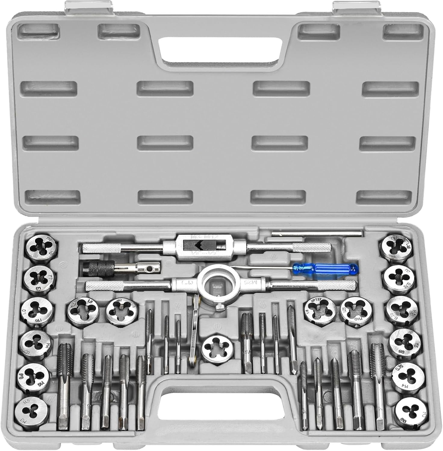 Kit Juego de Terrajas y Machos 40 Piezas Métrico + NTP-Terrajas-Multishop Uruguay