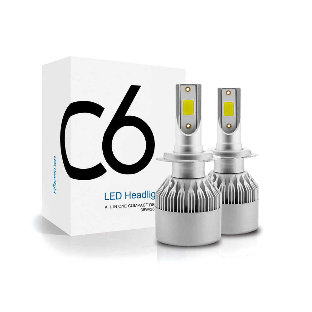 Kit Lampara Led 9006 Cree Blancas 6000K-Kit Led 9006-Multishop Uruguay