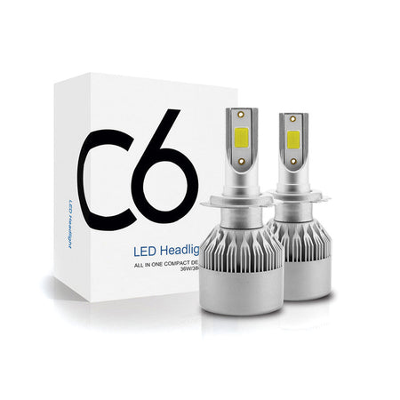 Kit Lampara Led C6 H4 Cree Blancas 6000K-Kit Led-Multishop Uruguay