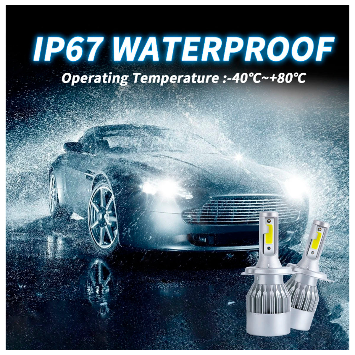 Kit Lampara Led Cree H1, H3, H7, H11, H16, H27, 9005, 9006, 9007 Blancas 6000K-Kit Led-Multishop Uruguay