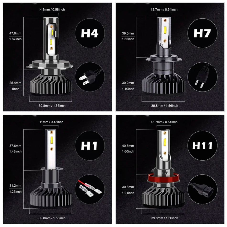 Kit Lampara Led H4 Premium-Kit Led H4-Multishop Uruguay