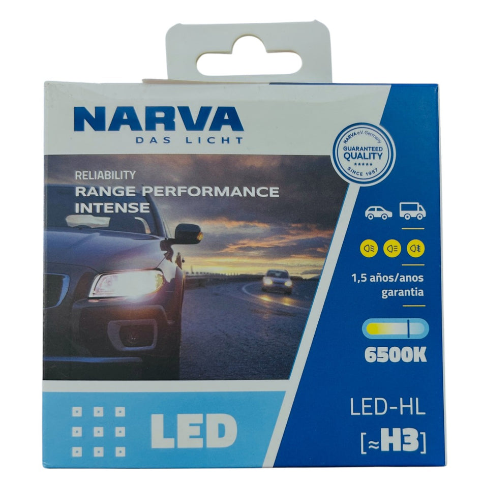 Kit Lamparas Led 12/24V 18W H3 Narva 6500K Pk22S-Kit Led H3-Multishop Uruguay