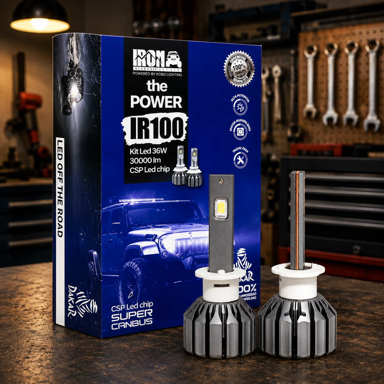Kit Lámparas LED 36W 12/24V H1 Super Canbus IR100-Kit Led-Multishop Uruguay