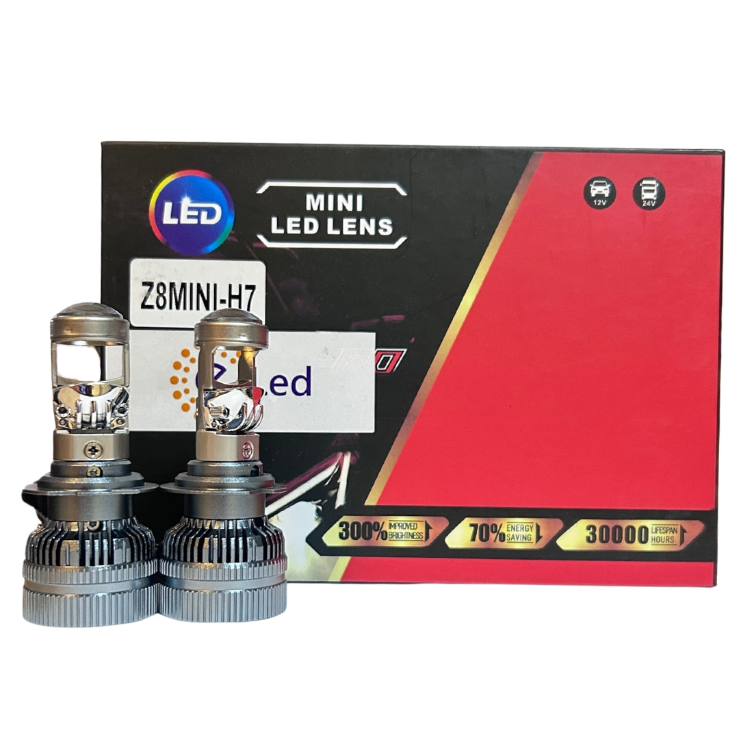 Kit Lámparas LED 84W (42W) 12/24V con Lupa H4, H7, H11, 9005/9006-Kit Led-Multishop Uruguay