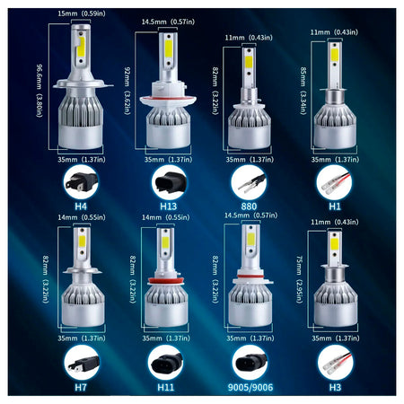 Kit Lámparas LED CREE 36W 12/24V H1, H3, H4, H7, H11, H16, H27, 9005, 9006, 9007-Kit Led-Multishop Uruguay
