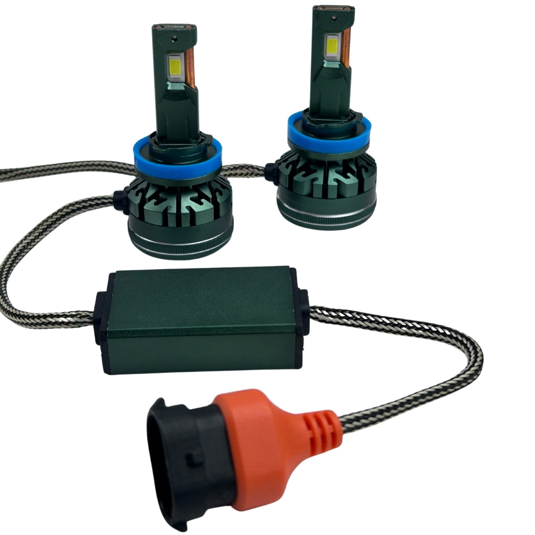 Kit Lamparas Led H1 - H3 - H4 - H7 - H11 59W 12/24V Con Disipador-Kit Led H4-Multishop Uruguay