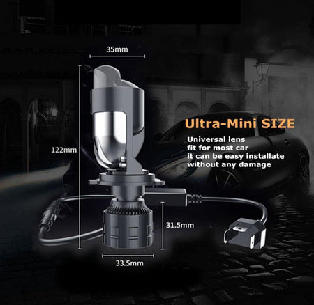 Kit Lamparas Led H4 40W Con Lupa-Kit Led H4-Multishop Uruguay