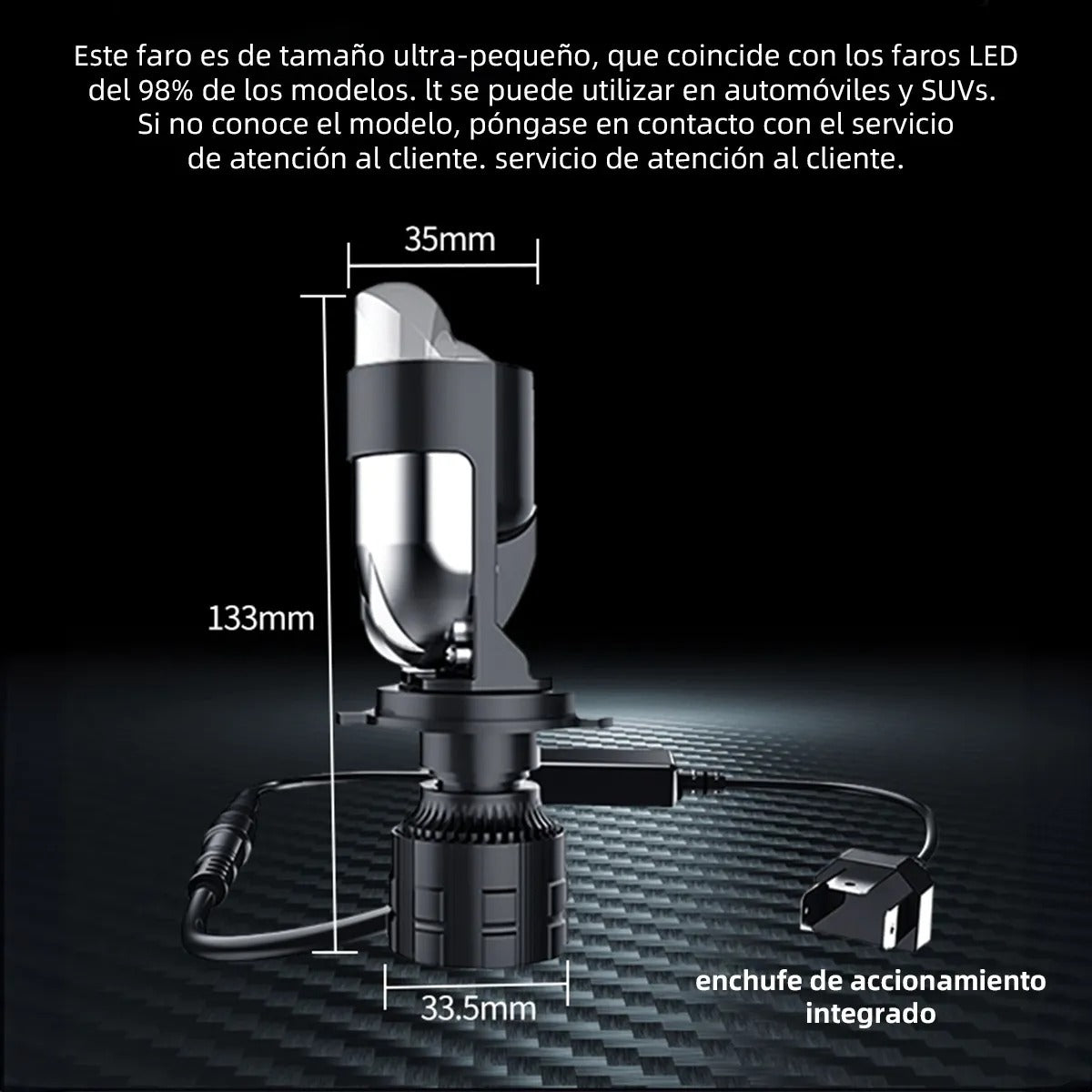 Kit Lamparas Led H4 40W Con Lupa-Kit Led-Multishop Uruguay