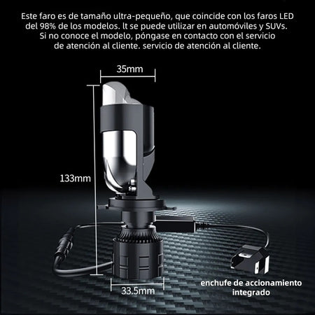 Kit Lamparas Led H4 40W Con Lupa-Kit Led-Multishop Uruguay