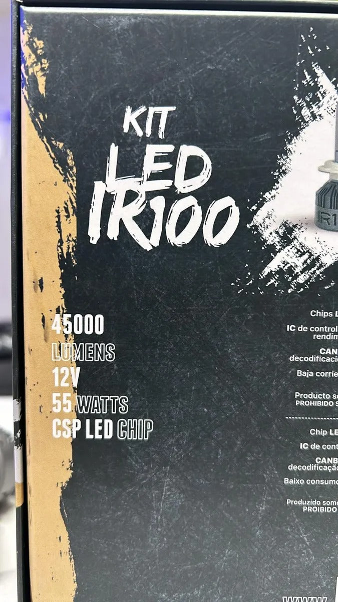 Kit Led Cree New IR100 Chip Csp Super Canbus 55w 45.000 Lms-Kit Led H4-Multishop Uruguay