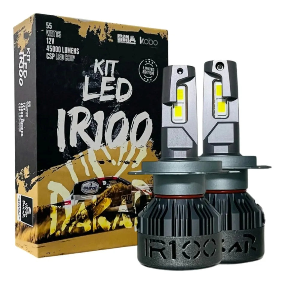 Kit Led Cree New IR100 Chip Csp Super Canbus 55w 45.000 Lms-Kit Led H4-Multishop Uruguay