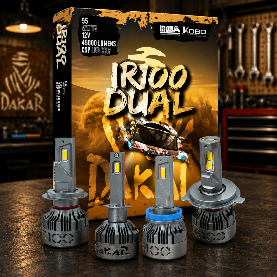 Kit LED Dakar IR100 Dual H1 H4 H7 H11 Blanco y Amarillo 55W-Kit Led-Multishop Uruguay