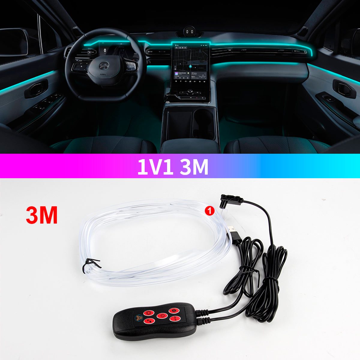 Kit Luces Ambiente Con Control-Accesorios-Multishop Uruguay