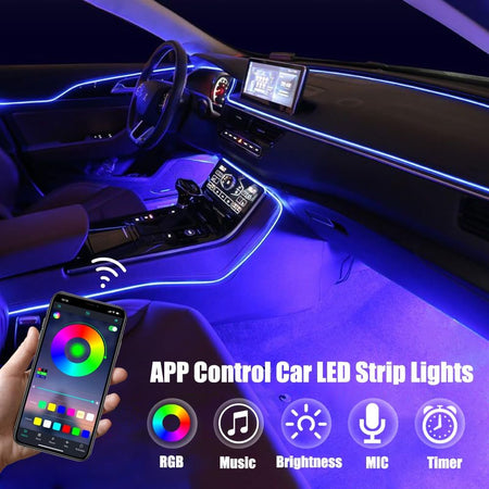 Kit Luces Ambiente Led Rgb Con App 12V-Plafon Interno-Multishop Uruguay