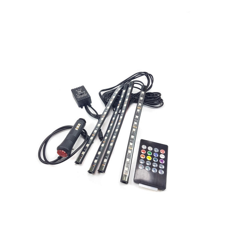 Kit Luces Interior Auto RGB Con Control Remoto-Plafon Interno-Multishop Uruguay