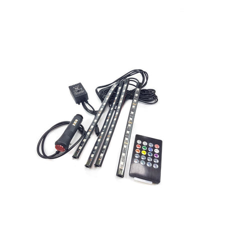 Kit Luces Interior Auto RGB Con Control Remoto-Plafon Interno-Multishop Uruguay