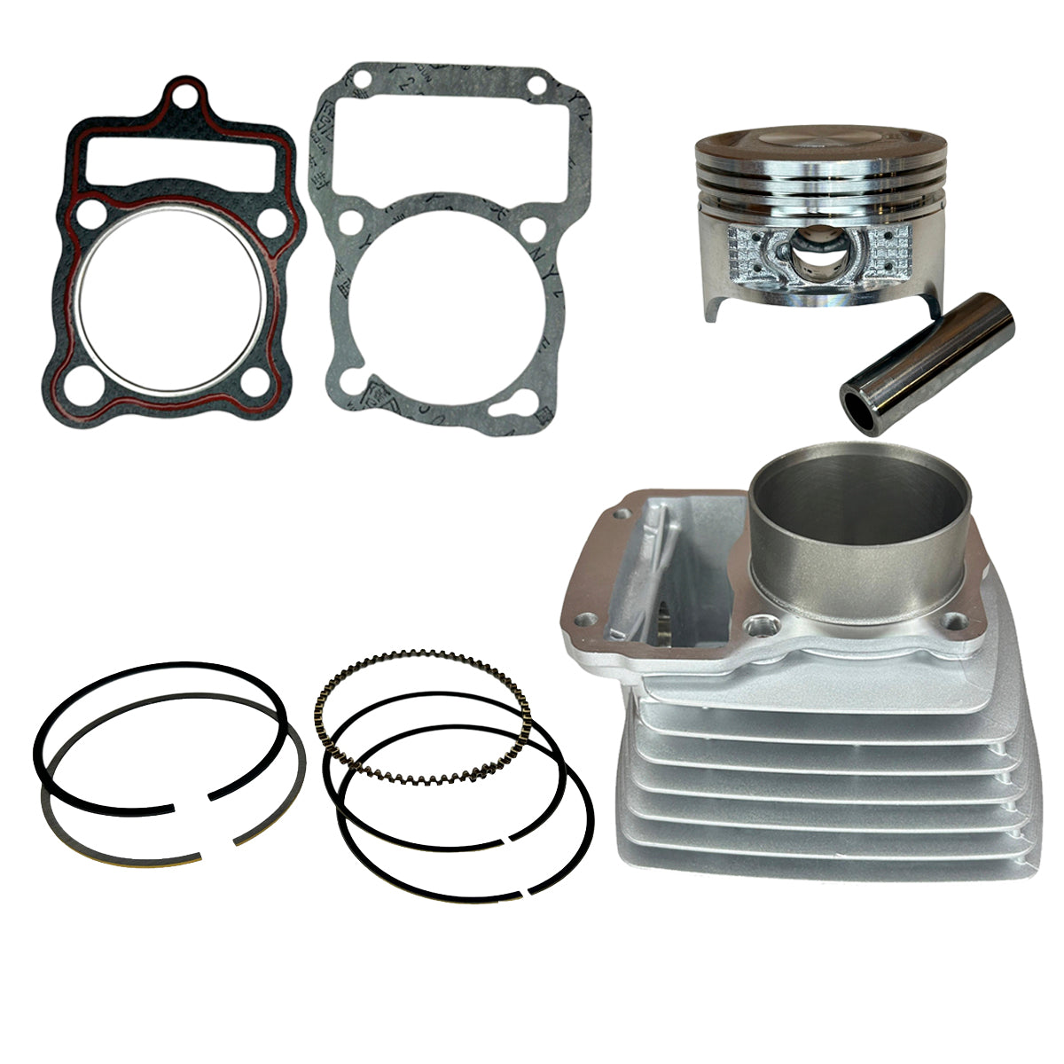 Kit Motor Cilindro Cg200 Camisa/Piston/Aros/Junta Caja Metal-Repuestos Motos-Multishop Uruguay