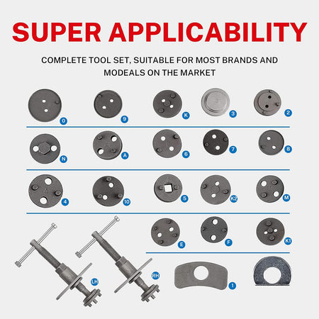 Kit para Mordazas de Freno 21 Piezas Universal-Taller-Multishop Uruguay