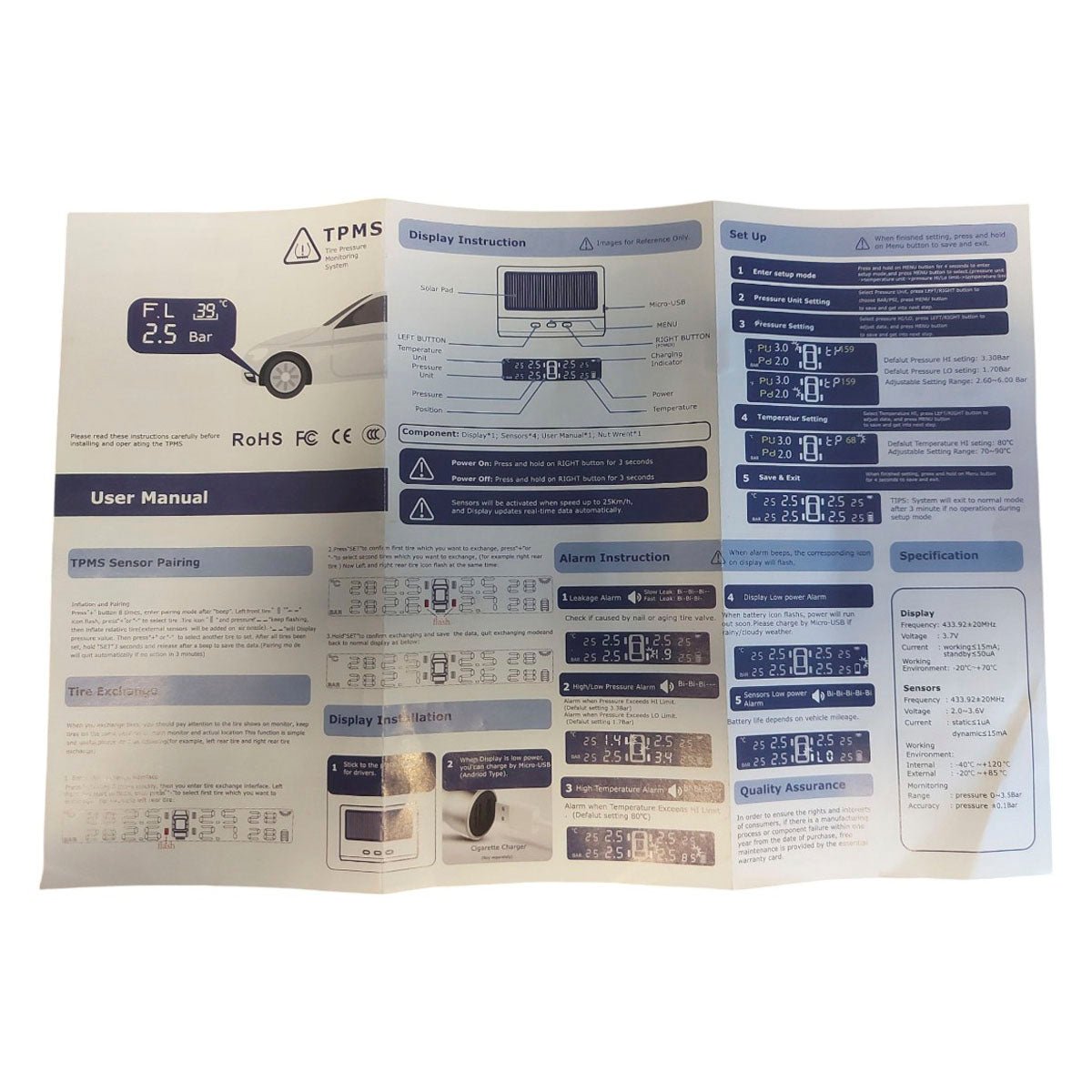 Kit Sensores Tpms Presion Aire Neumaticos Interno-Accesorios-Multishop Uruguay