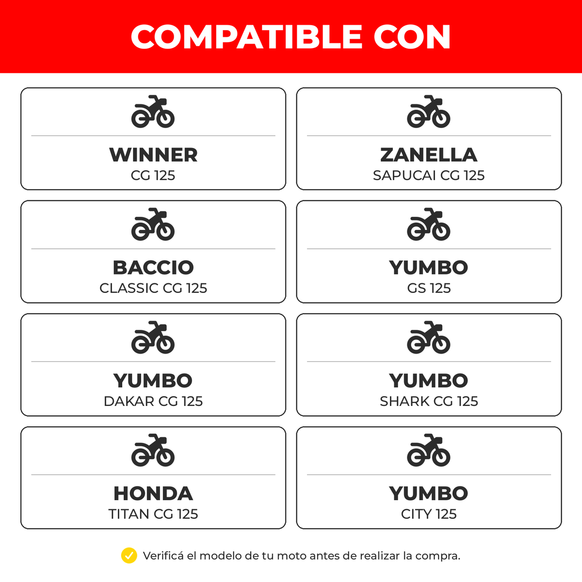 Kit Transmisión CG125 428H Reforzado 38T 15T-Kit transmisión motos-Multishop Uruguay