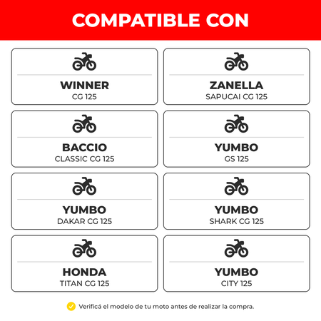Kit Transmisión CG125 428H Reforzado 38T 15T-Kit transmisión motos-Multishop Uruguay