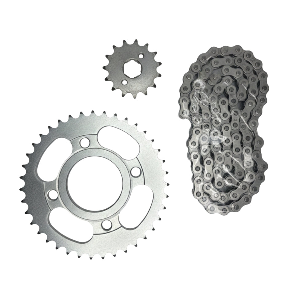 Kit Transmisión CG125 Reforzado 428H Corona 38T Piñón 15T-Kit transmisión motos-Multishop Uruguay