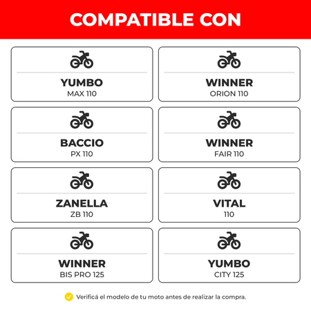 Kit Transmisión Moto 110 125 Reforzado 428H-Kit transmisión motos-Multishop Uruguay