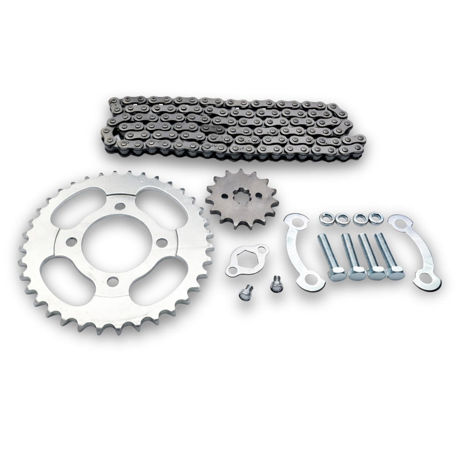 Kit Transmisión Moto 110 125 Reforzado 428H-Kit transmisión motos-Multishop Uruguay