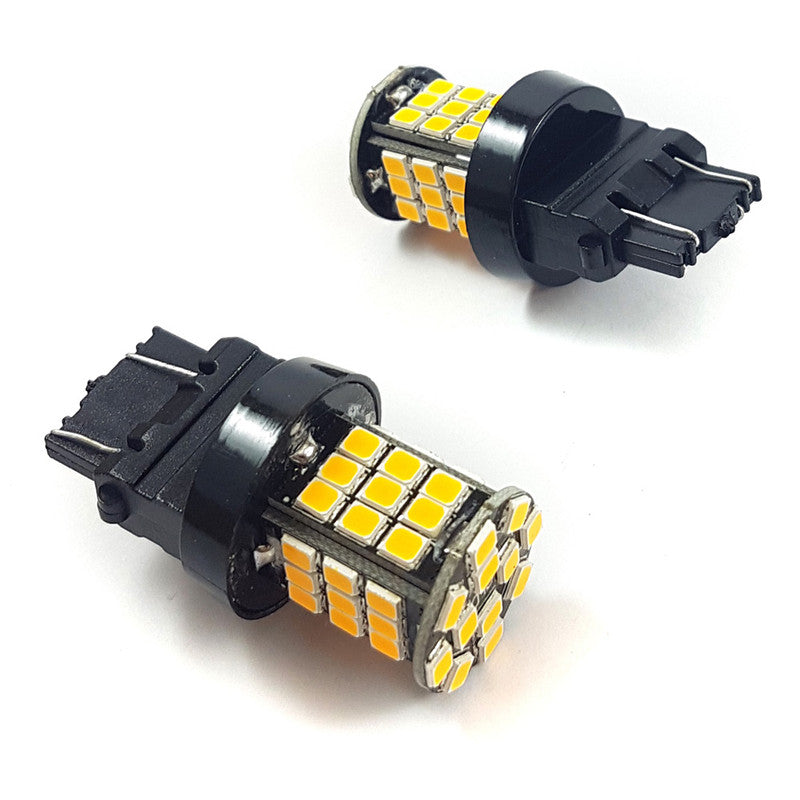 Lampara 3157 Led Ambar Doble Canbus x2 Un-Lamparas T20-Multishop Uruguay