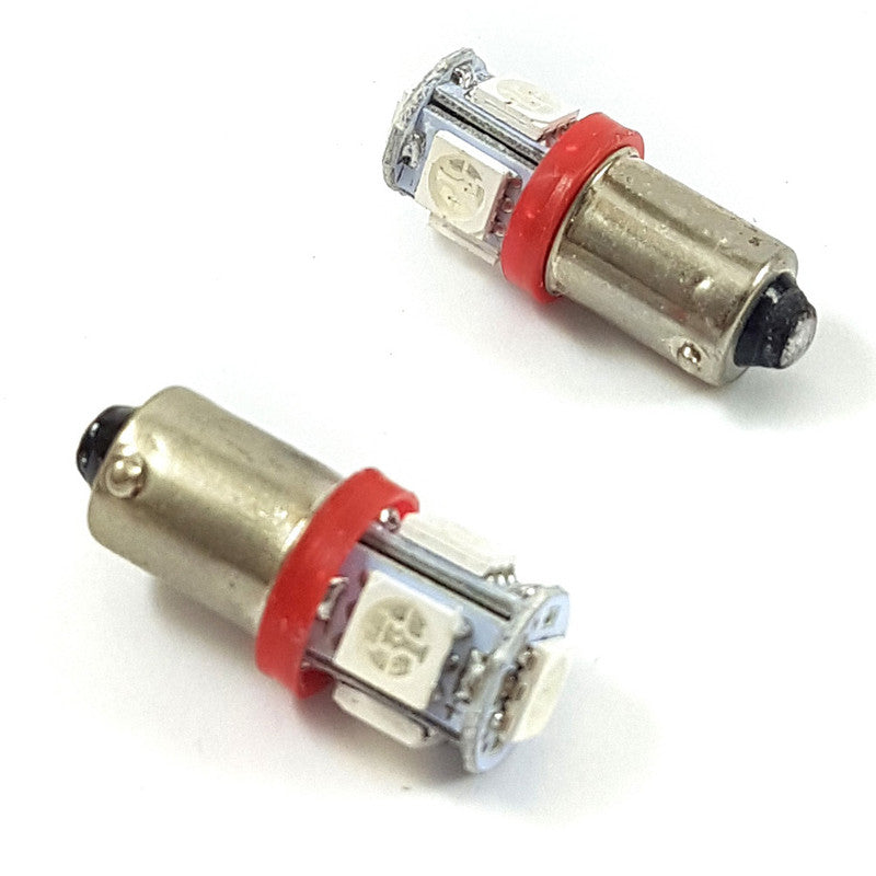 Lampara Ba9S 5 Led 5050 Rojo x2 Un-Lamparas Ba9S-Multishop Uruguay