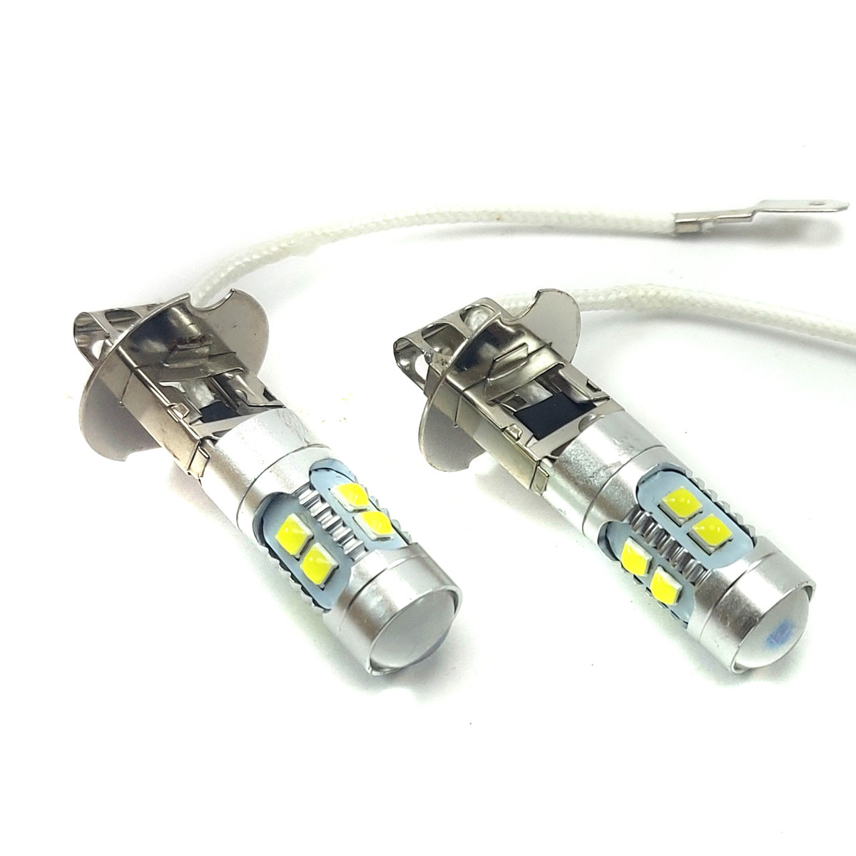 Lampara H3 10 Leds-3535 10X1W 12V-24V Blanca c/Lupa-Lamparas Led H3-Multishop Uruguay