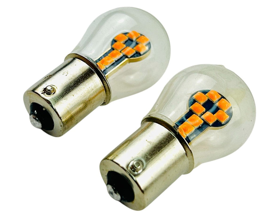 Lámpara LED BAU15S PY21W Ámbar Canbus Intermitente 12-24V-Lamparas Led-Multishop Uruguay