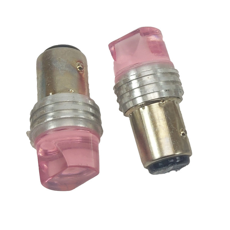 Lampara Led Bay15D 2 Polos 3 Led Pink Flash-Lamparas S25-Multishop Uruguay