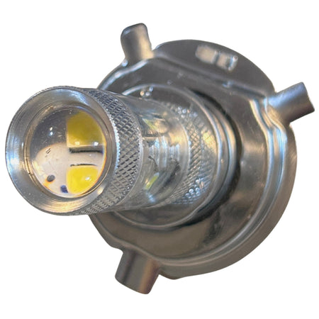 Lámpara LED H4 con lupa para moto 12-24V luz blanca-Lamparas motos-Multishop Uruguay