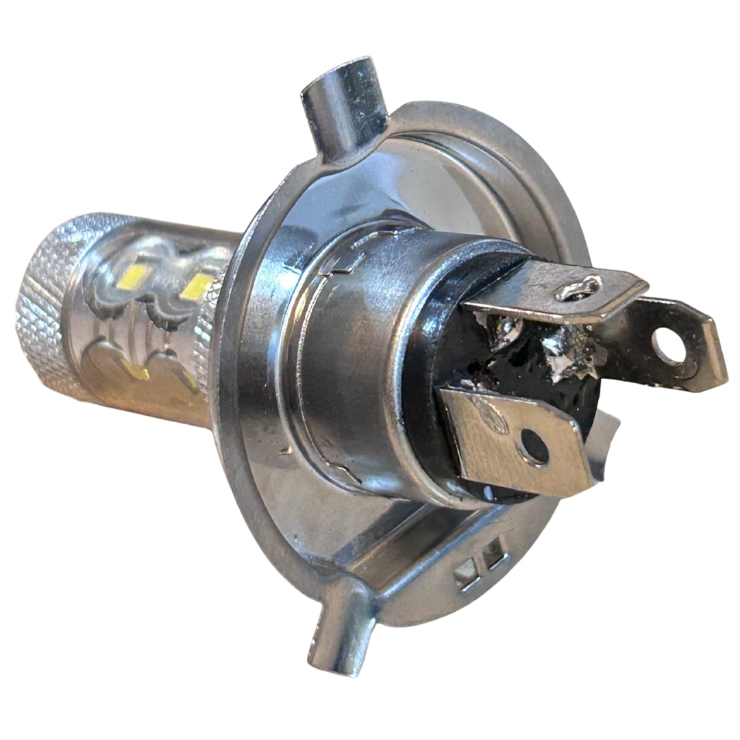 Lámpara LED H4 con lupa para moto 12-24V luz blanca-Lamparas Led-Multishop Uruguay